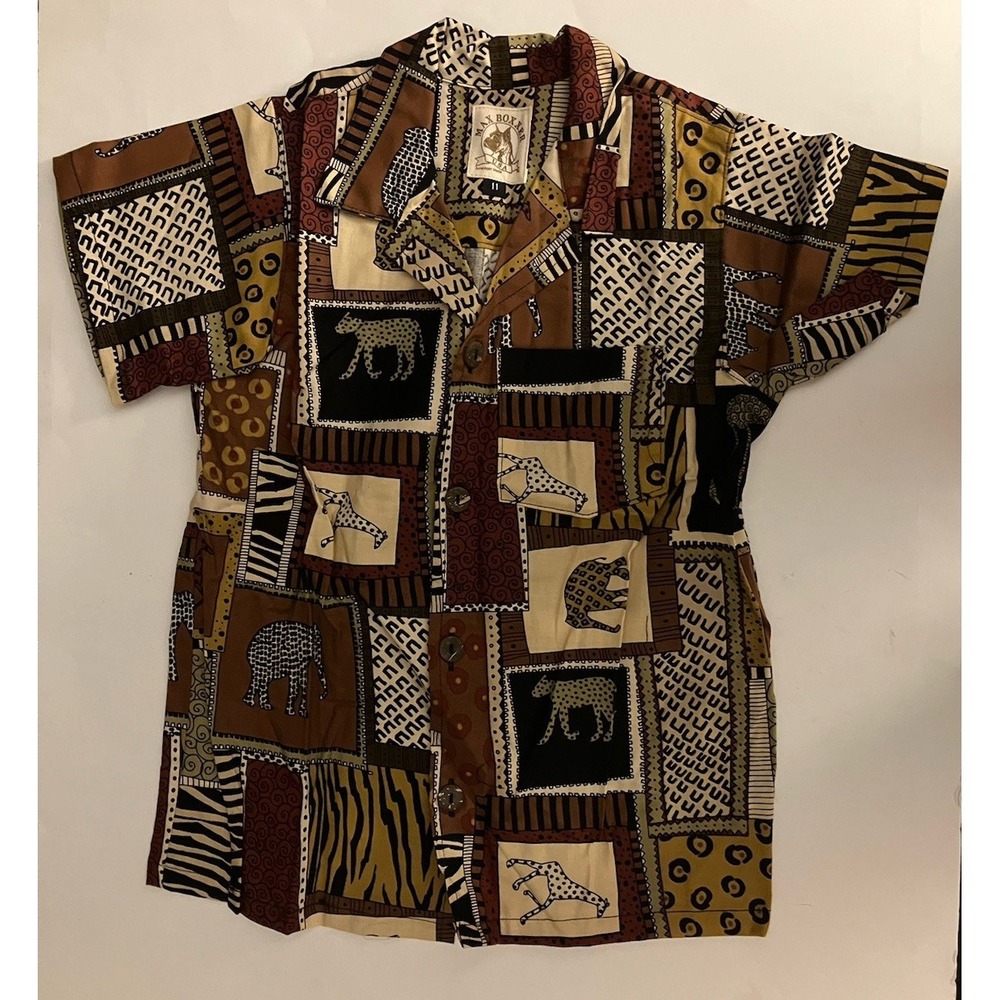 VTG Max Boxxer Yo Wear KIDS Button-up Shirt Safari Size 11 NOS 100%‎ Cotton USA